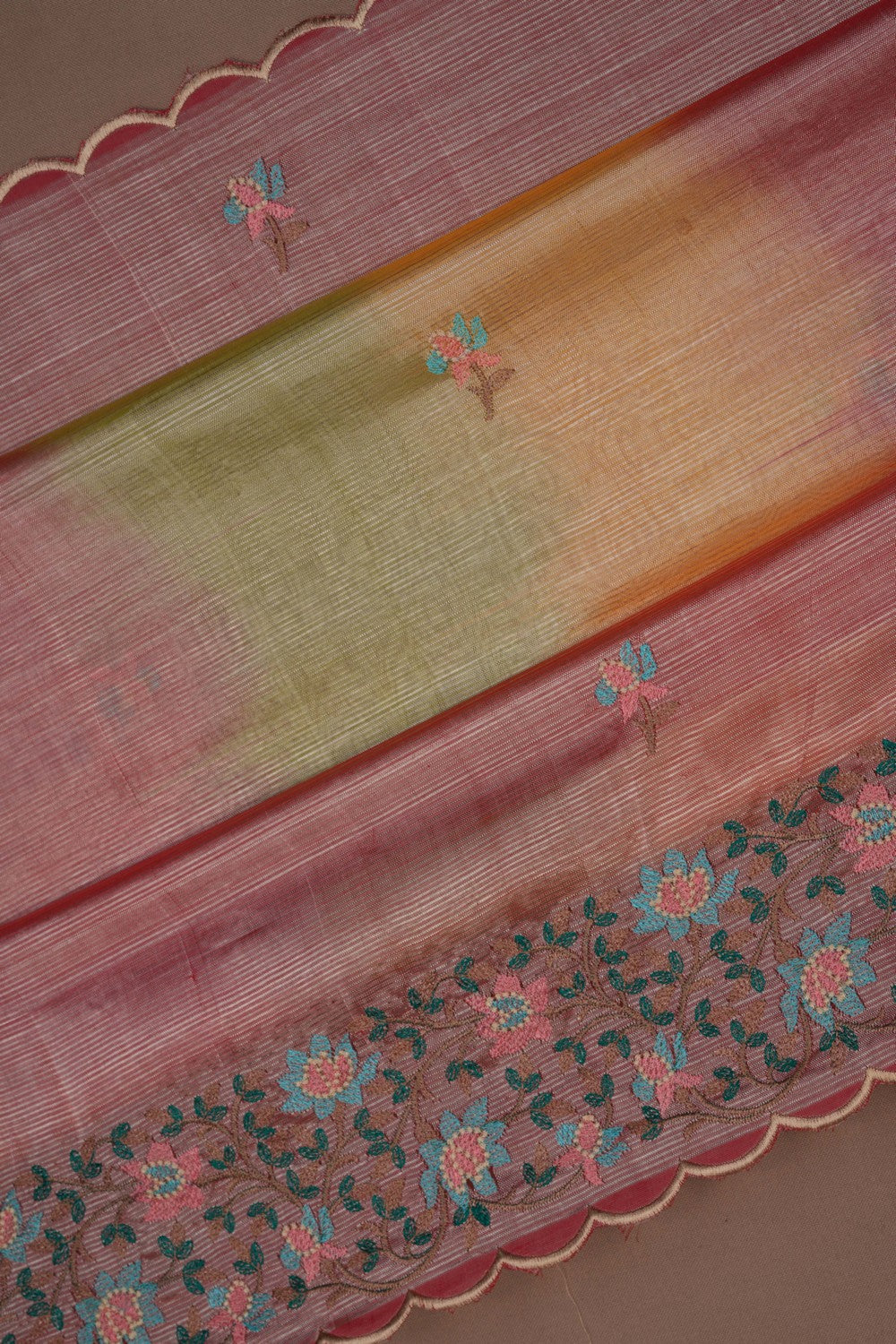 Image of Mangalgiri Embroidery Saree